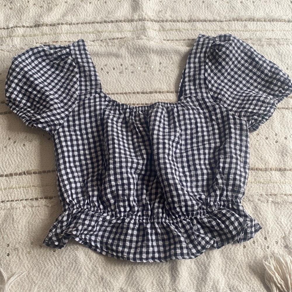 Checkered Crop Top Size Medium
